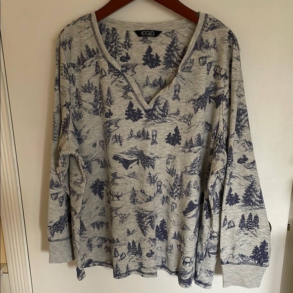 voglo Other - Voglo (Penningtons) Gray and Blue Patterned Pajama Top Size 1X